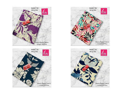 Liva Nidhi Ayg Rayon Straight Cut Kurtis Manufacturer India