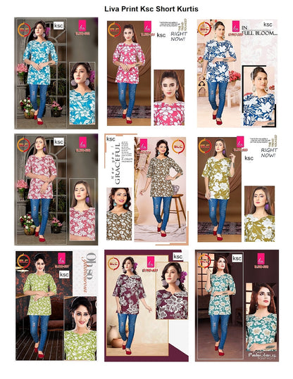Liva Print Ksc Reyon Short Kurtis Wholesaler India