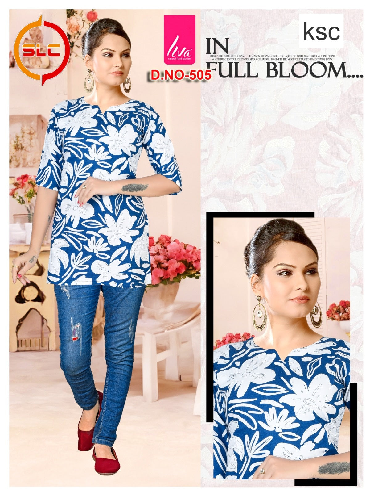 Liva Print Ksc Reyon Short Kurtis Wholesaler India