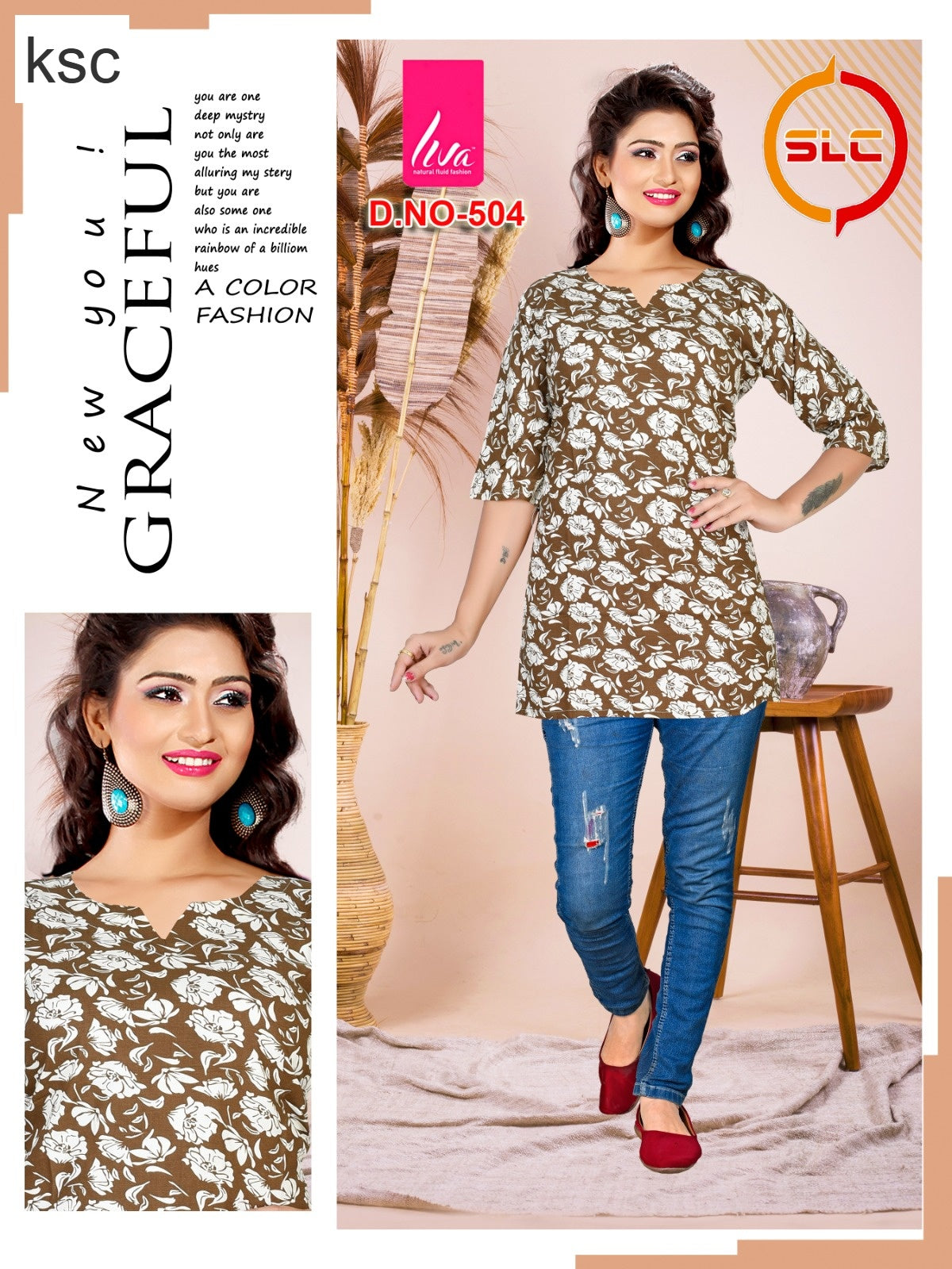 Liva Print Ksc Reyon Short Kurtis Wholesaler India