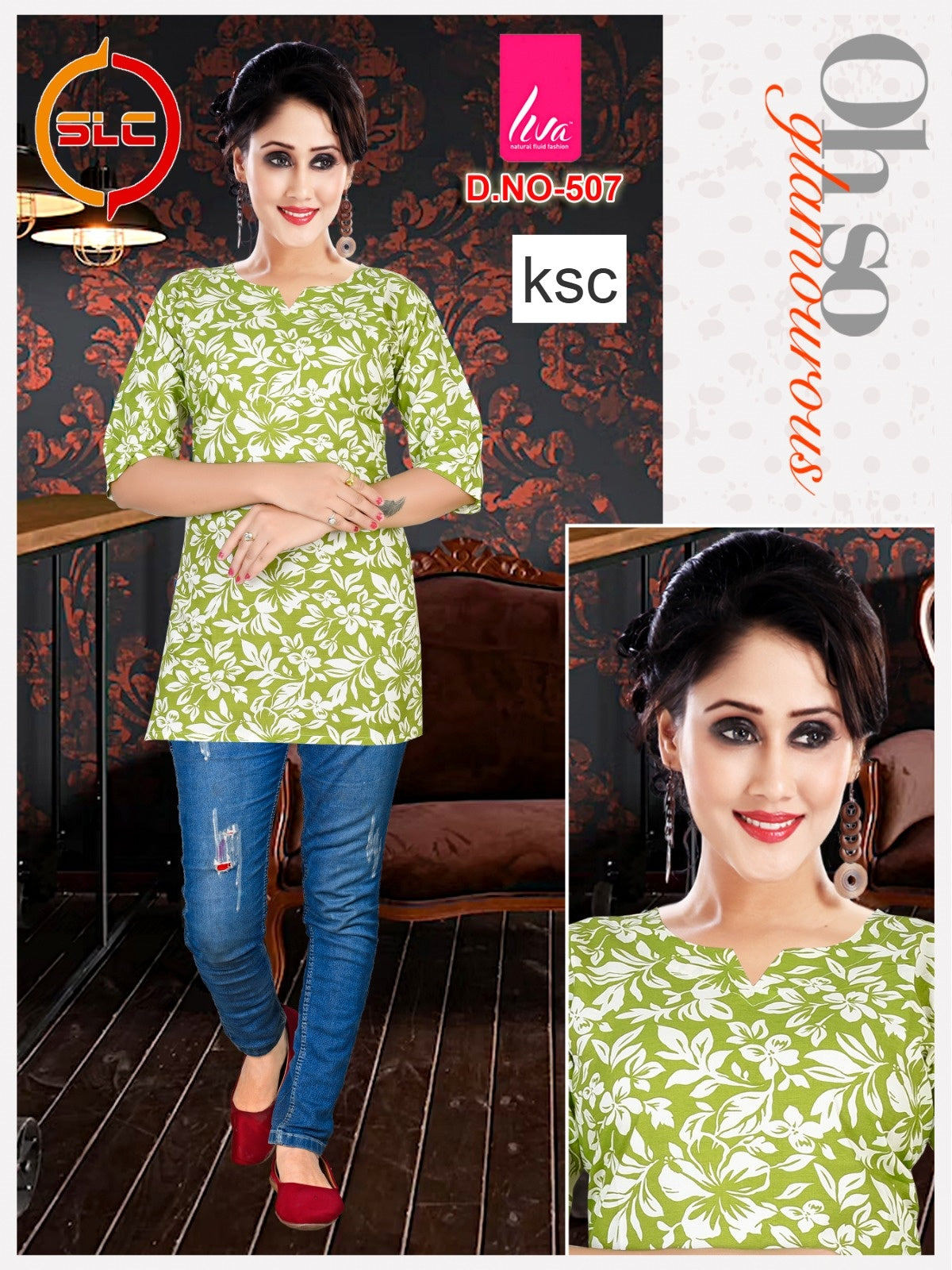 Liva Print Ksc Reyon Short Kurtis Wholesaler India