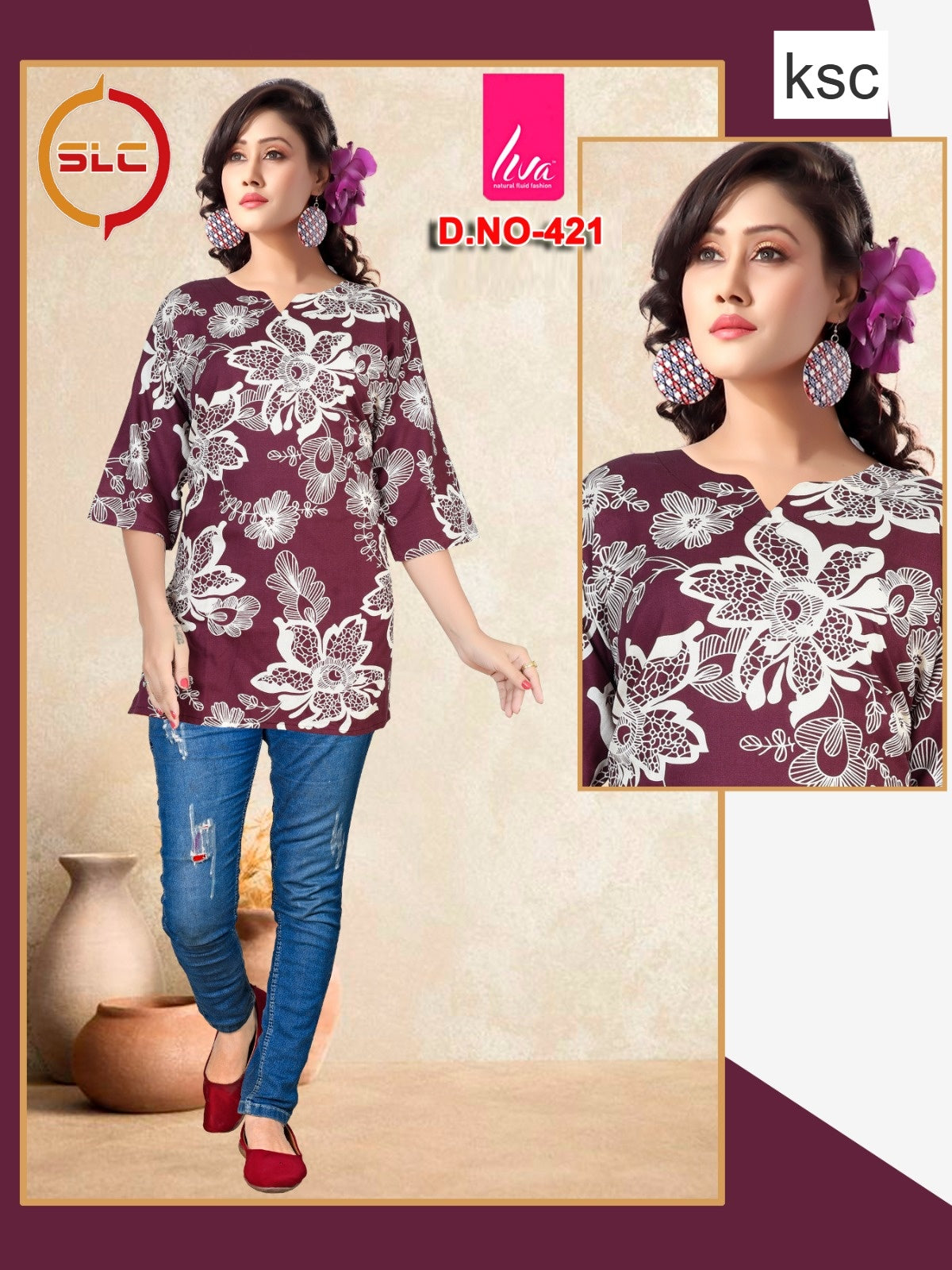 Liva Print Ksc Reyon Short Kurtis Wholesaler India