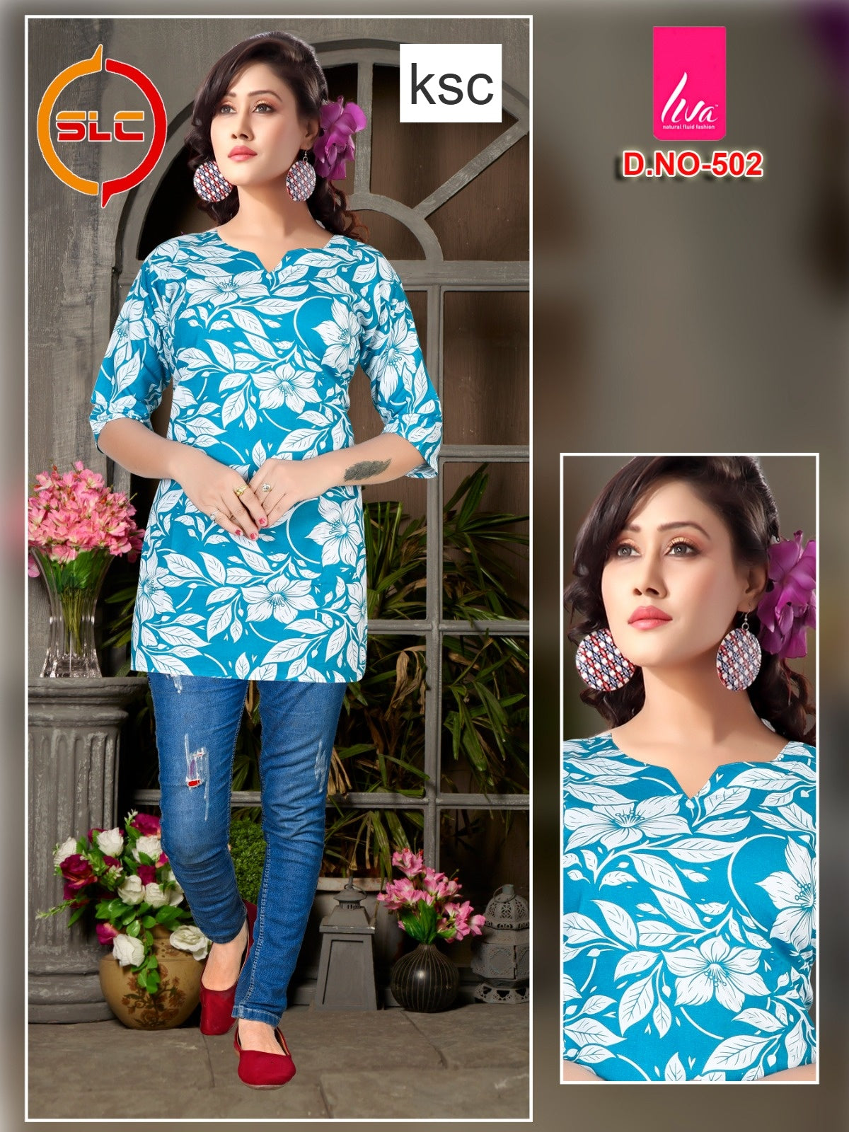Liva Print Ksc Reyon Short Kurtis Wholesaler India