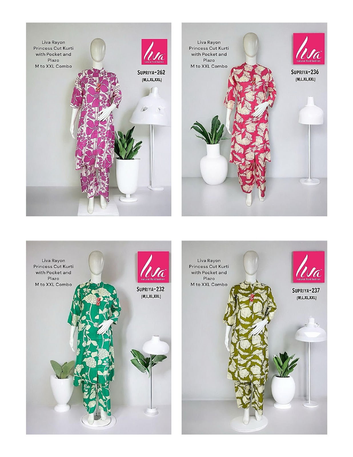 Liva Supriya Ayg Rayon Co Ord Set Exporter Ahmedabad