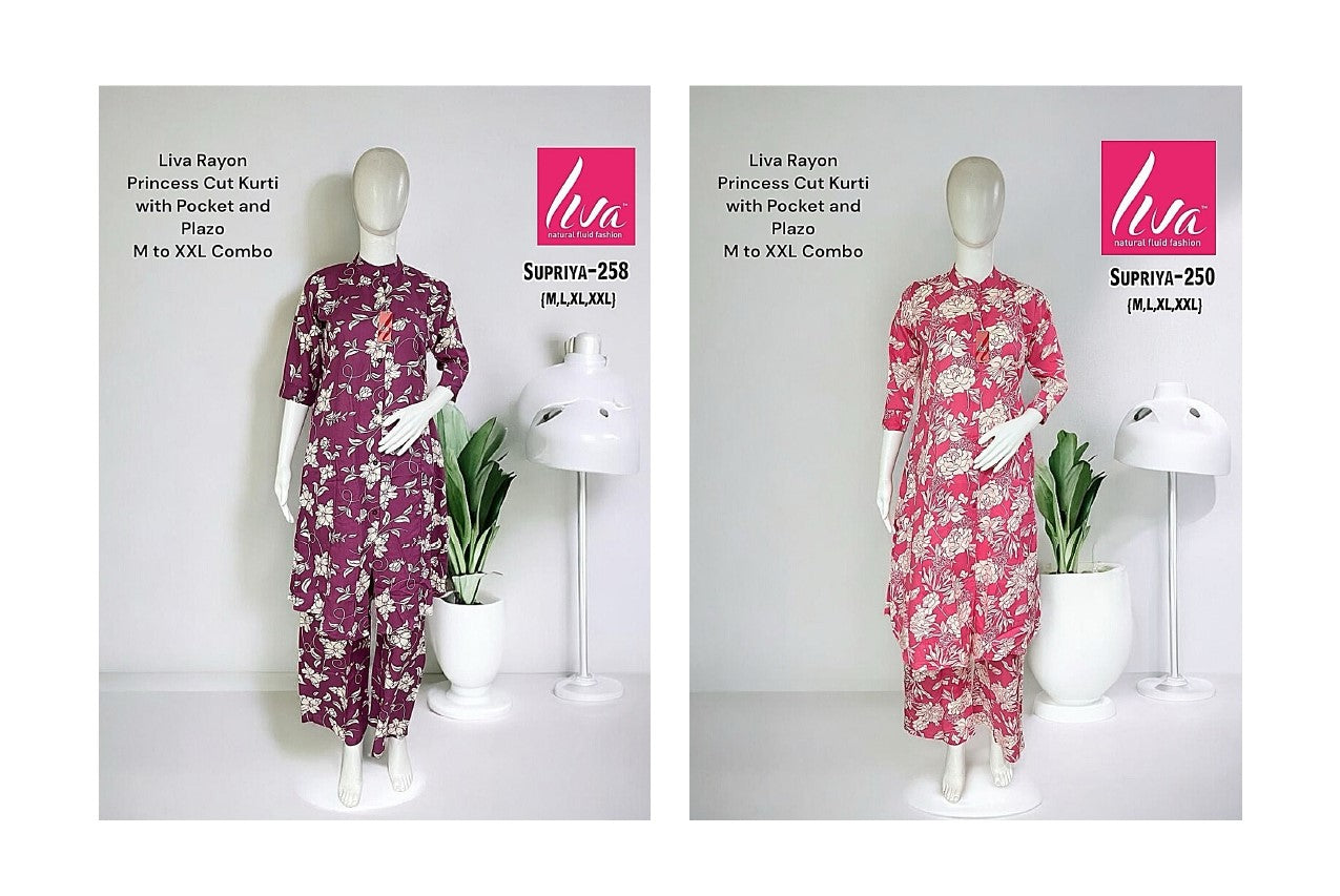 Liva Supriya Ayg Rayon Co Ord Set Exporter Ahmedabad