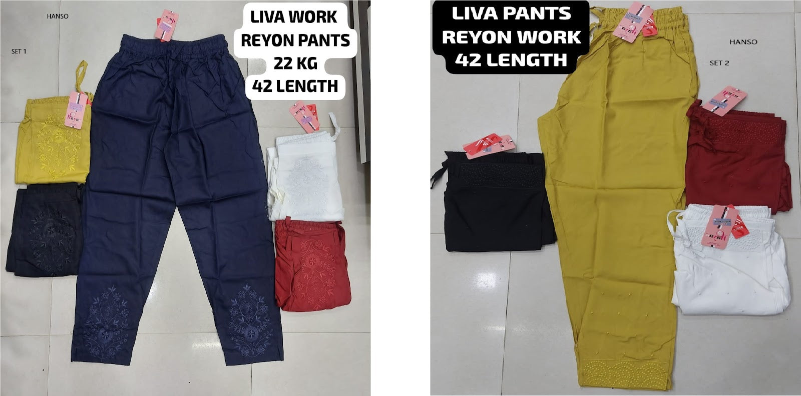 Liva Work 240325 Hanso Rayon 22Kg Women Pants Wholesaler Ahmedabad