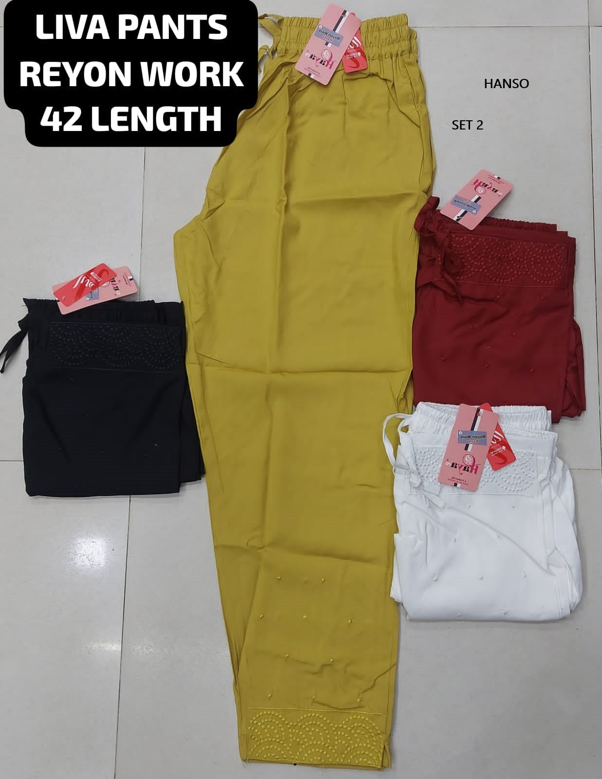 Liva Work 240325 Hanso Rayon 22Kg Women Pants Wholesaler Ahmedabad