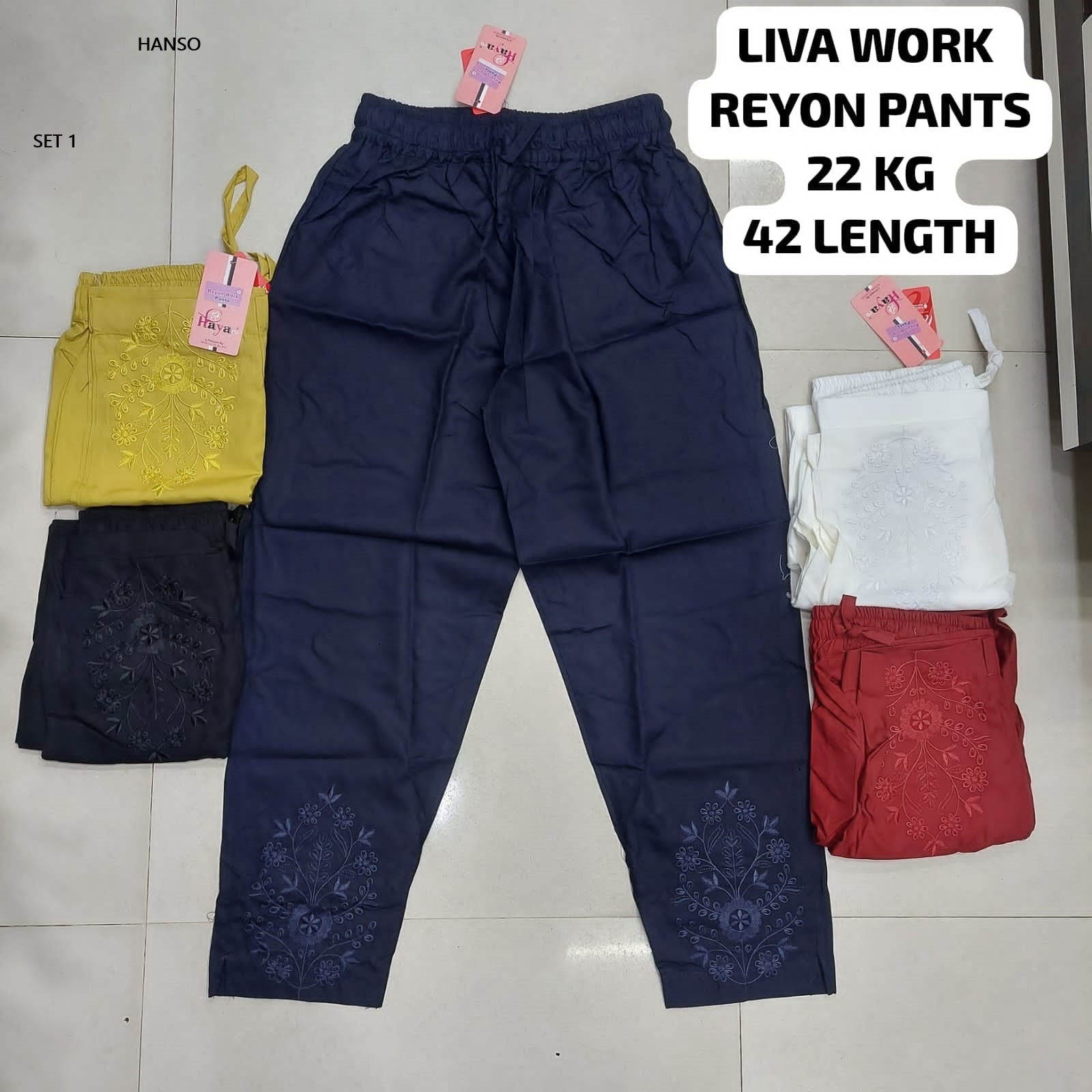 Liva Work 240325 Hanso Rayon 22Kg Women Pants Wholesaler Ahmedabad