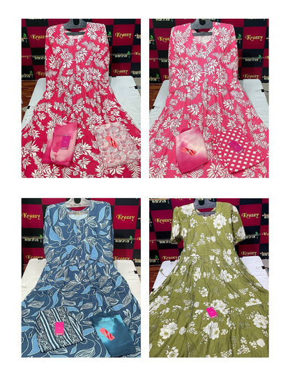 Liva Youtube 2808 Kanha Reyon Readymade Anarkali Suits Wholesaler Gujarat