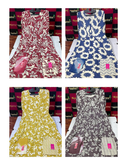 Liva Youtube With Pokcet Kanha Reyon Readymade Anarkali Suits Wholesaler