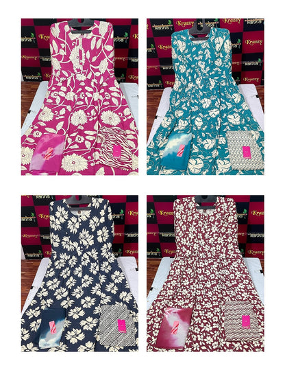 Liva Youtube With Pokcet Kanha Reyon Readymade Anarkali Suits Wholesaler