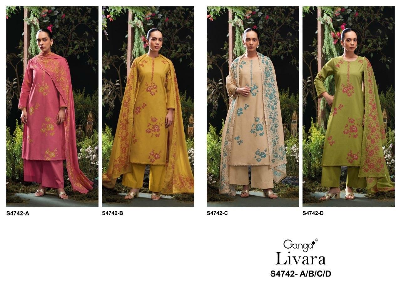 Livara S4742 Ganga Cotton Plazzo Style Suits Wholesaler India