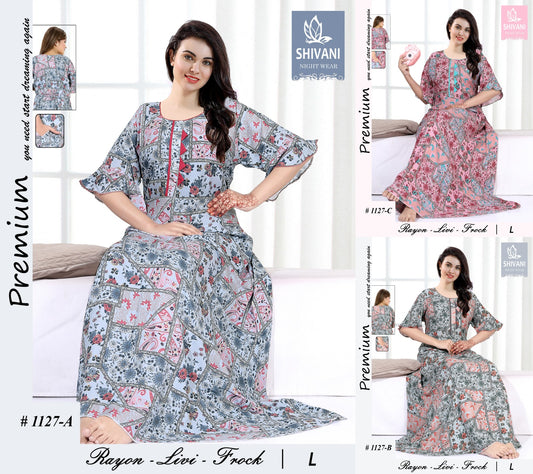 Livi Frock Shivani Rayon Night Gowns Exporter Gujarat