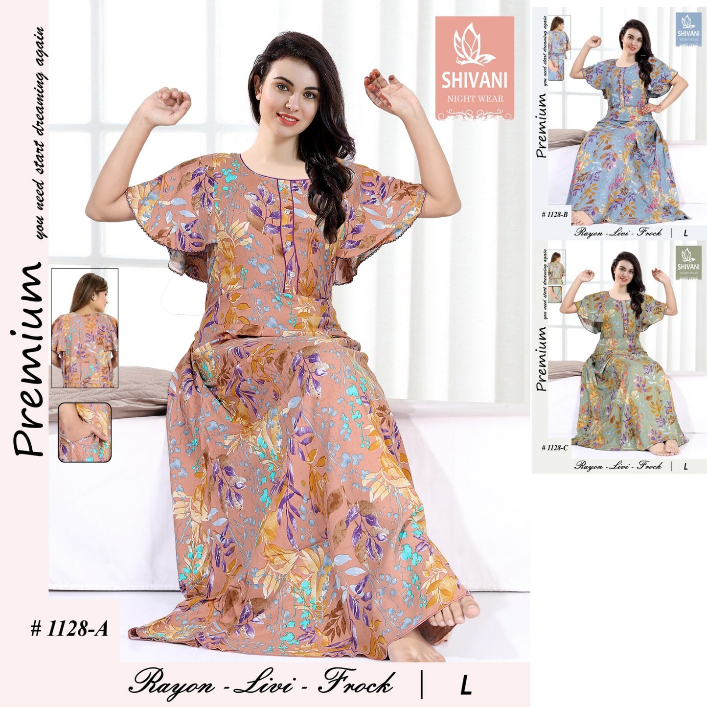Livi Frock Shivani Rayon Night Gowns Exporter Gujarat