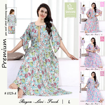Livi Frock Shivani Rayon Night Gowns Exporter Gujarat