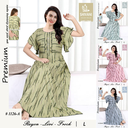 Livi Frock Shivani Rayon Night Gowns Exporter Gujarat