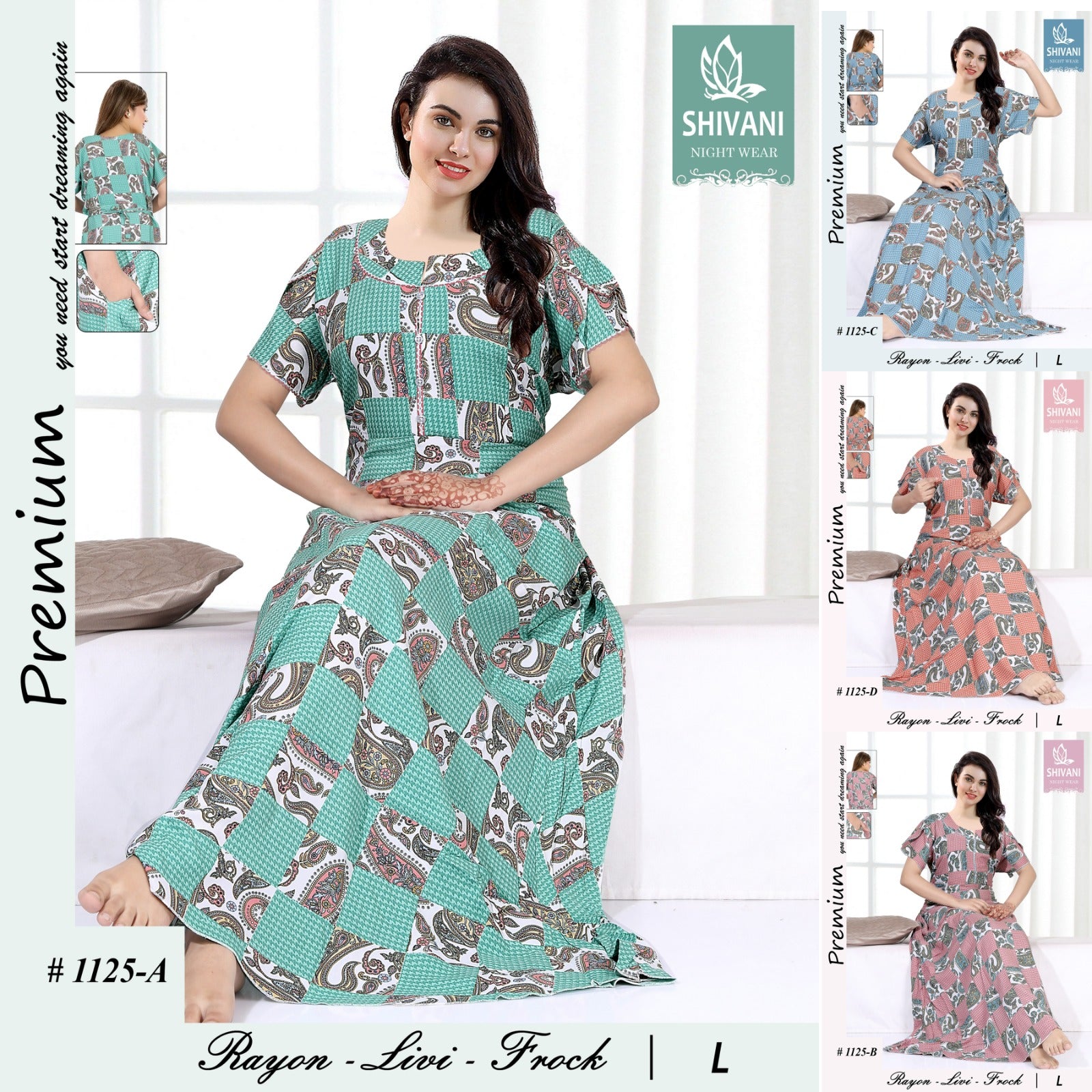 Livi Frock Shivani Rayon Night Gowns Exporter Gujarat