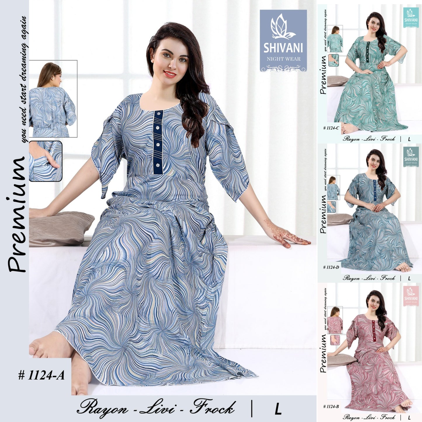 Livi Frock Shivani Rayon Night Gowns Exporter Gujarat