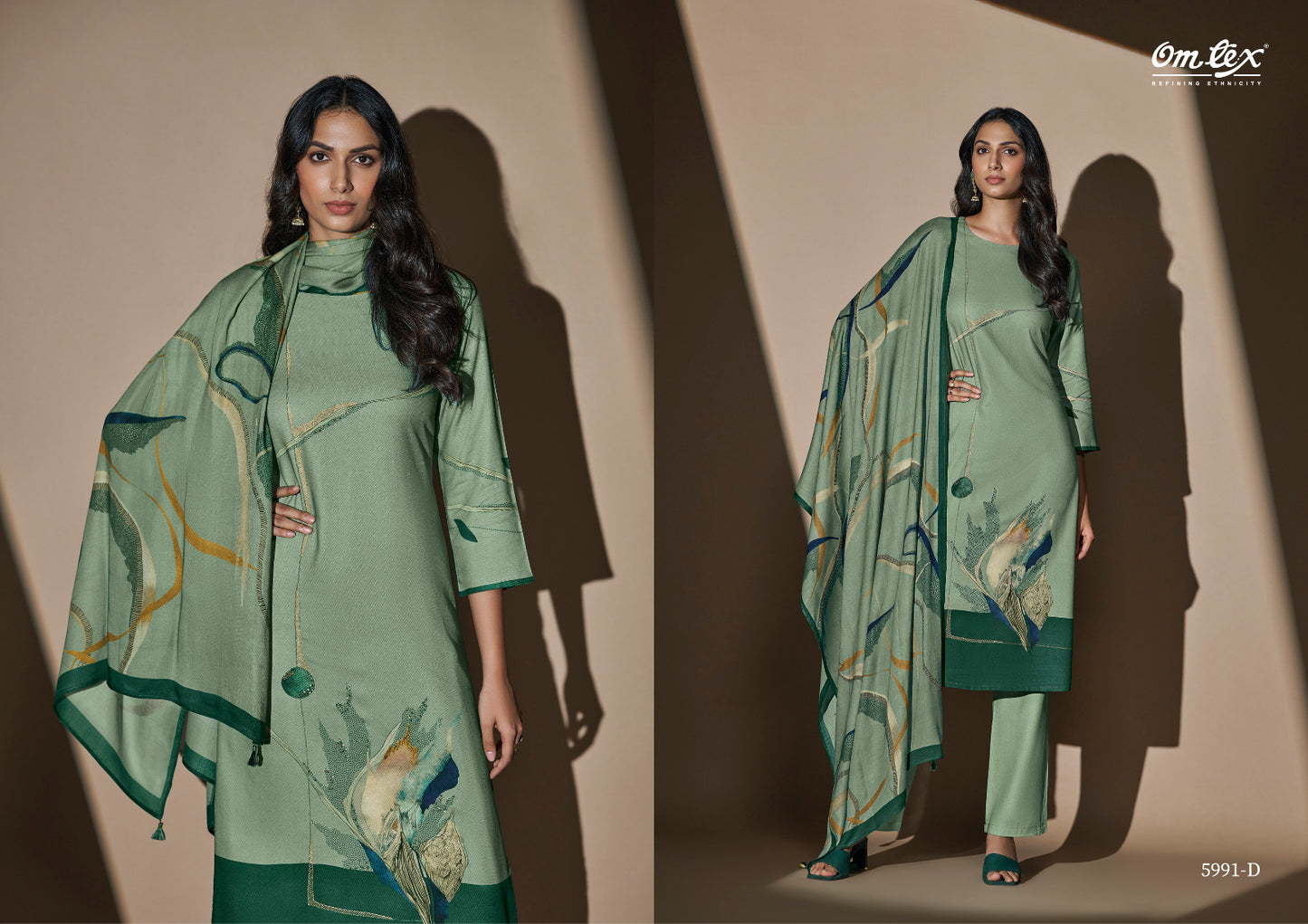 Livia-5991 Omtex Pure Pashmina Suits Wholesaler Gujarat