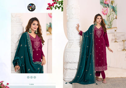 Livia Four Dots Velvet Suits Exporter Gujarat