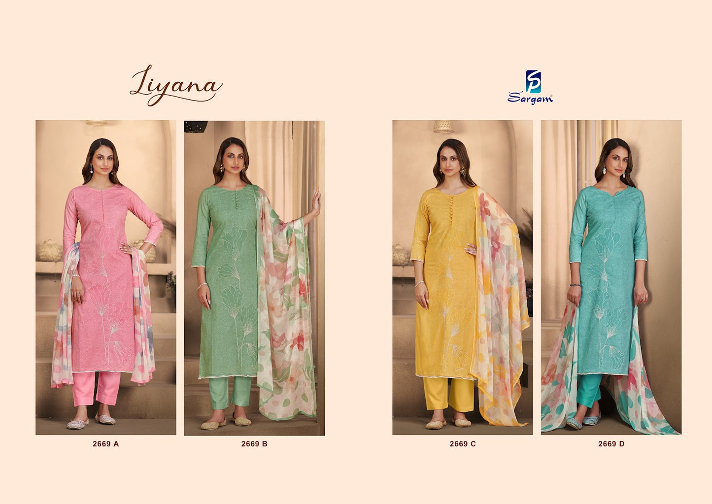 Liyana Sargam Prints Cambric Pant Style Suits Supplier Ahmedabad