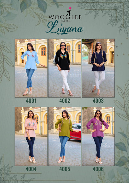 Liyana Wooglee Rayon Fancy Tops Manufacturer India