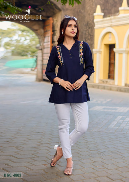 Liyana Wooglee Rayon Fancy Tops Manufacturer India
