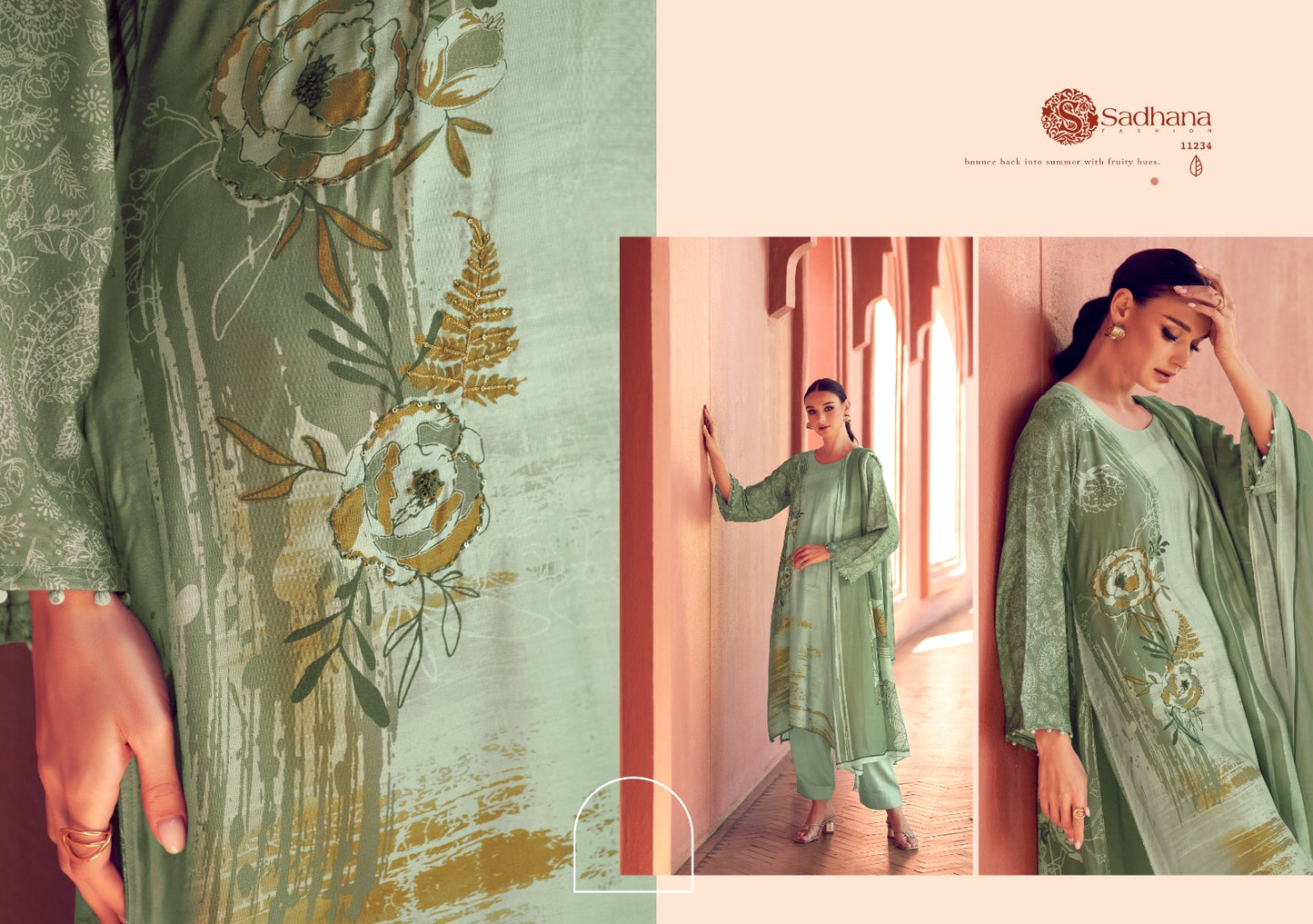 Liyanaa Sadhana Muslin Silk Pant Style Suits Exporter India