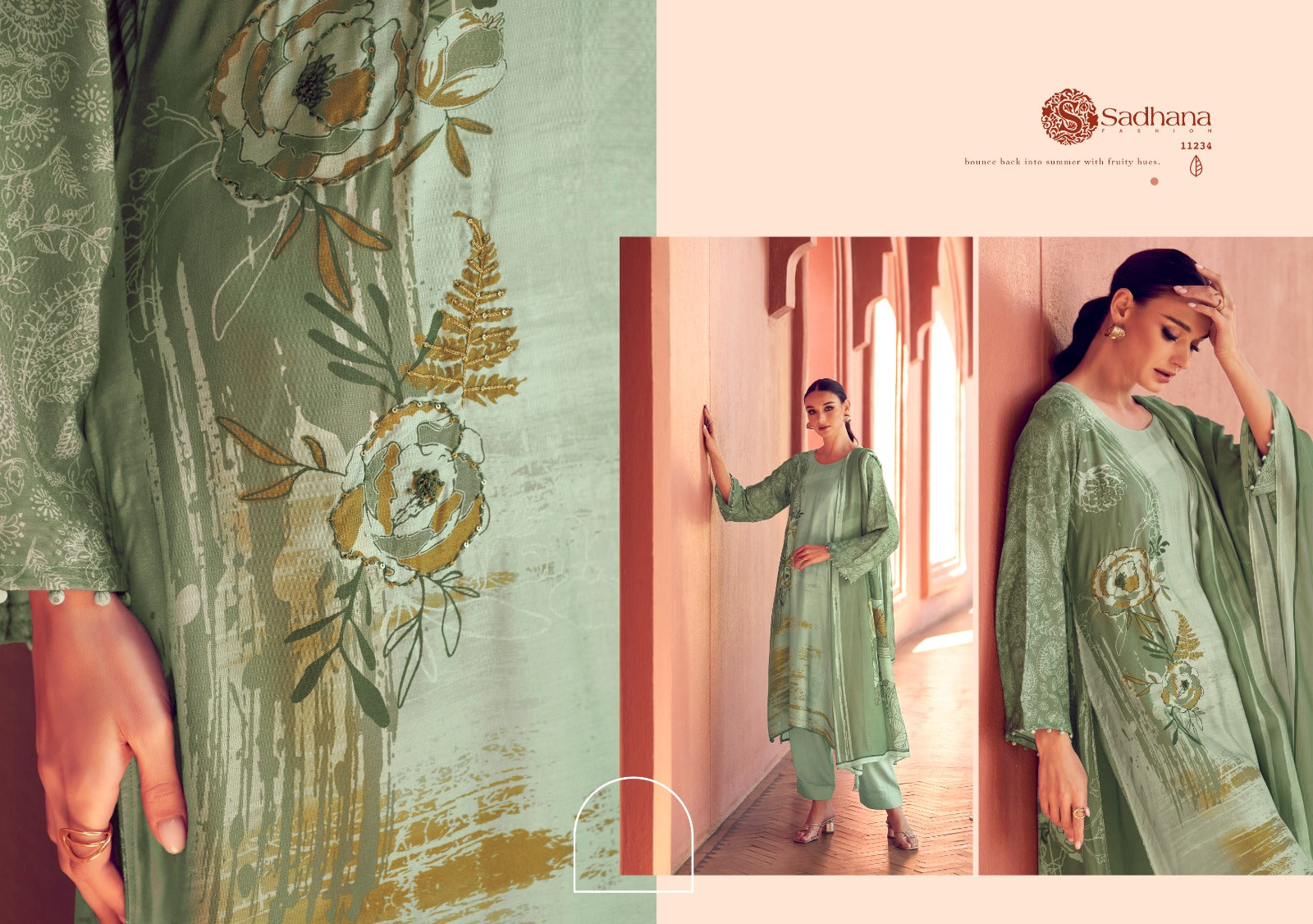 Liyanaa Sadhana Muslin Silk Pant Style Suits Exporter India