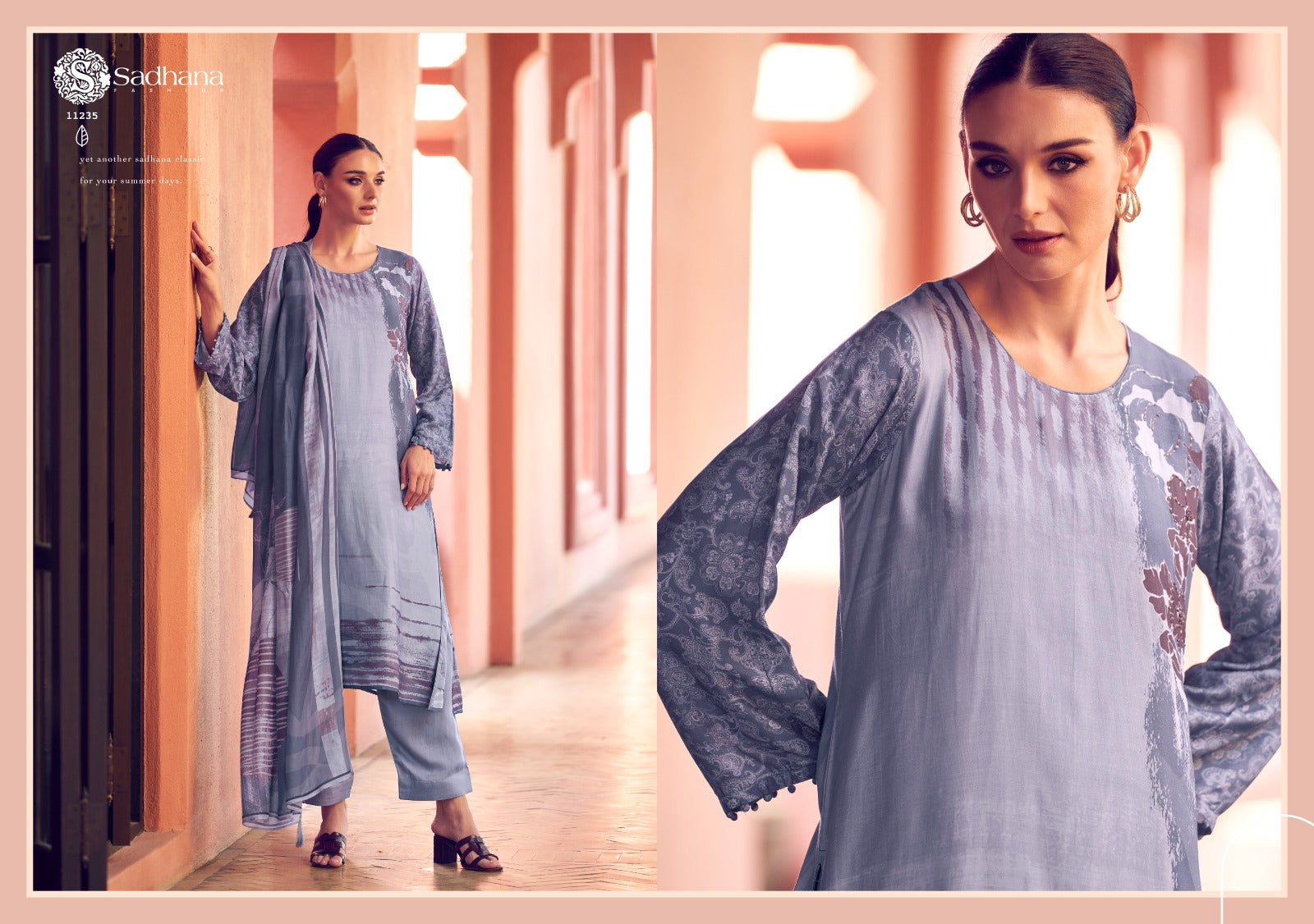 Liyanaa Sadhana Muslin Silk Pant Style Suits Exporter India
