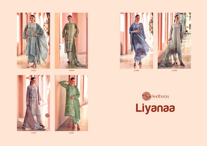 Liyanaa Sadhana Muslin Silk Pant Style Suits Exporter India