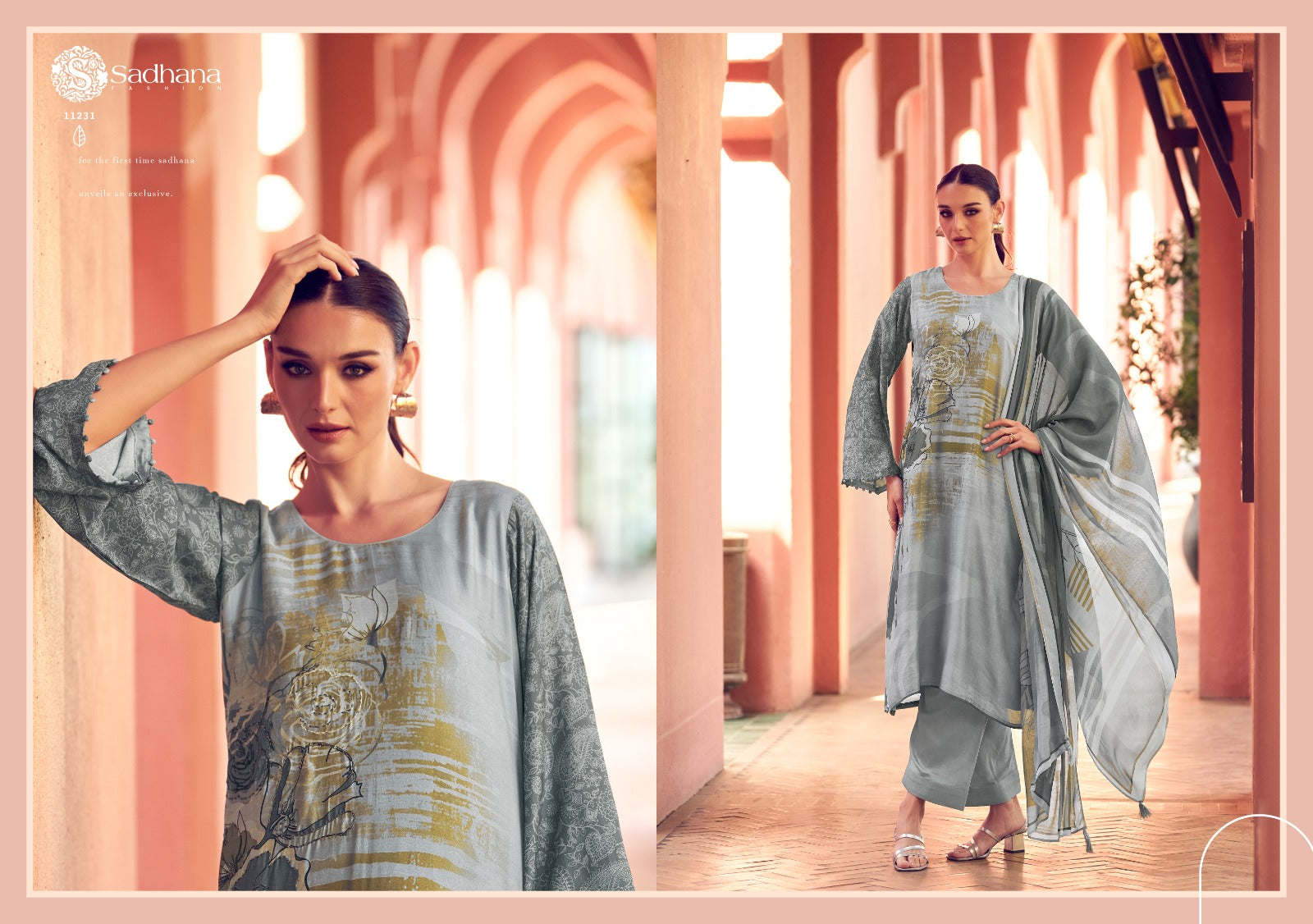 Liyanaa Sadhana Muslin Silk Pant Style Suits Exporter India