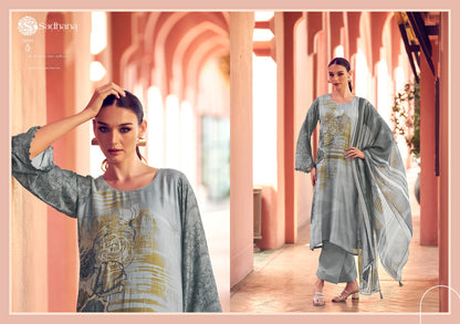 Liyanaa Sadhana Muslin Silk Pant Style Suits Exporter India