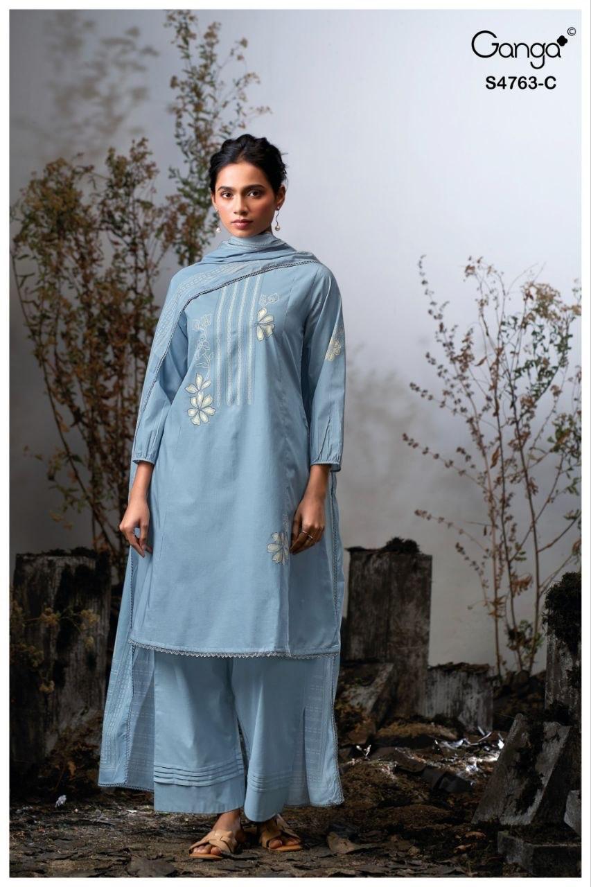 Liyanshi 4763 Ganga Cotton Plazzo Style Suits Wholesaler Gujarat