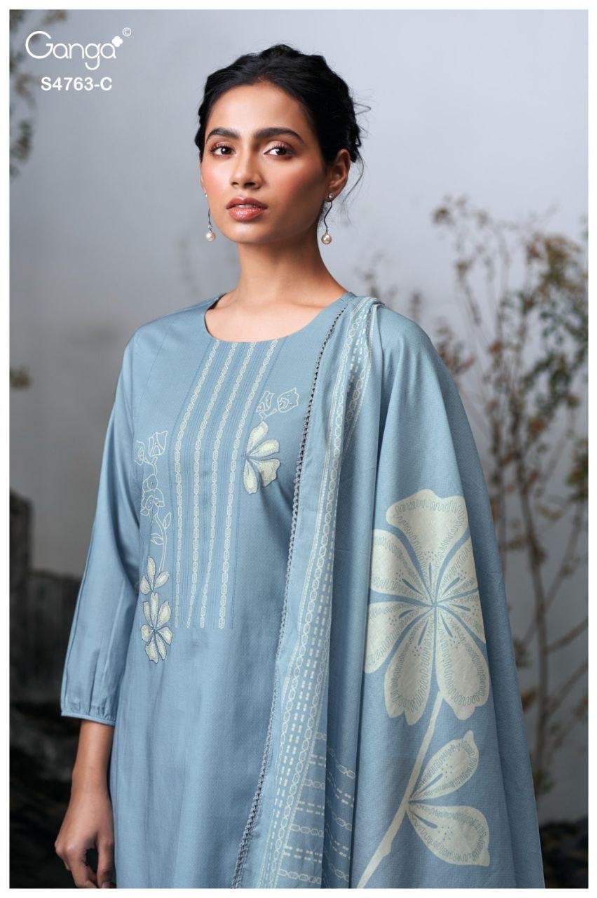 Liyanshi 4763 Ganga Cotton Plazzo Style Suits Wholesaler Gujarat
