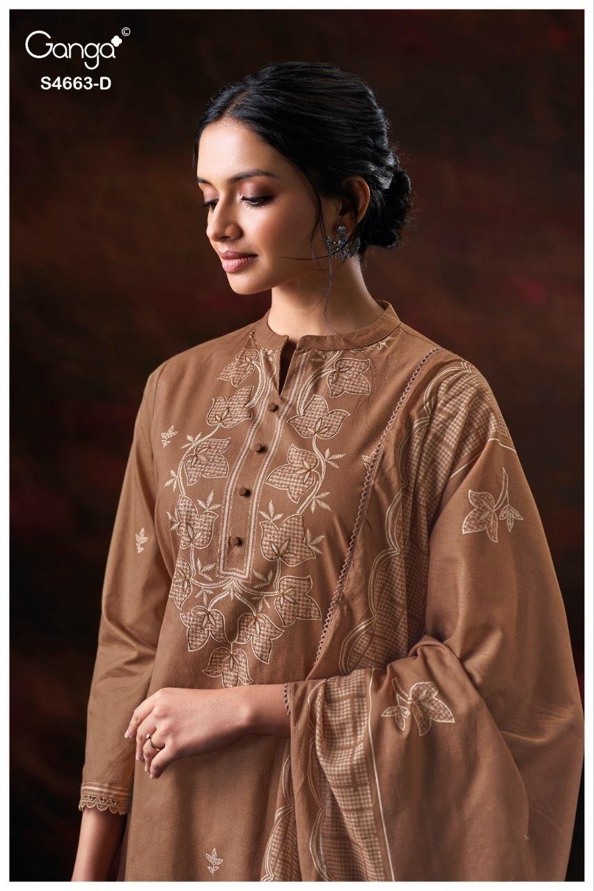 Liyara 4663 Ganga Cotton Plazzo Style Suits Wholesaler Gujarat
