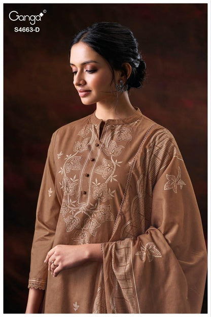Liyara 4663 Ganga Cotton Plazzo Style Suits Wholesaler Gujarat