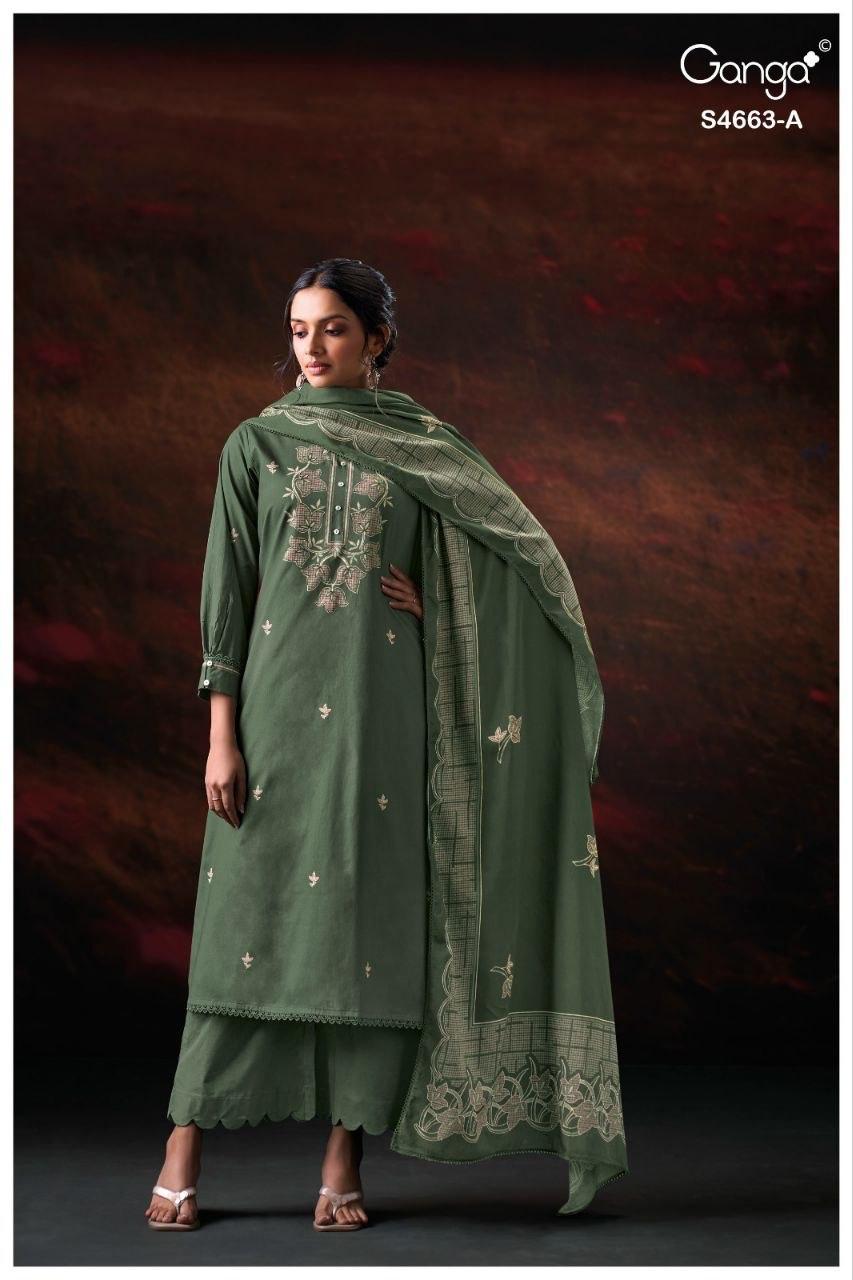 Liyara 4663 Ganga Cotton Plazzo Style Suits Wholesaler Gujarat