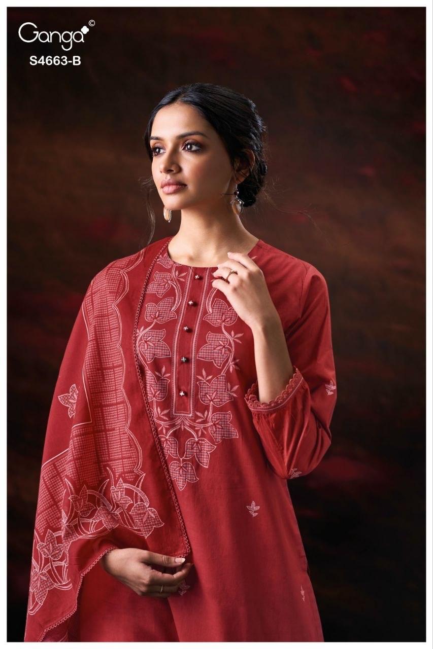 Liyara 4663 Ganga Cotton Plazzo Style Suits Wholesaler Gujarat