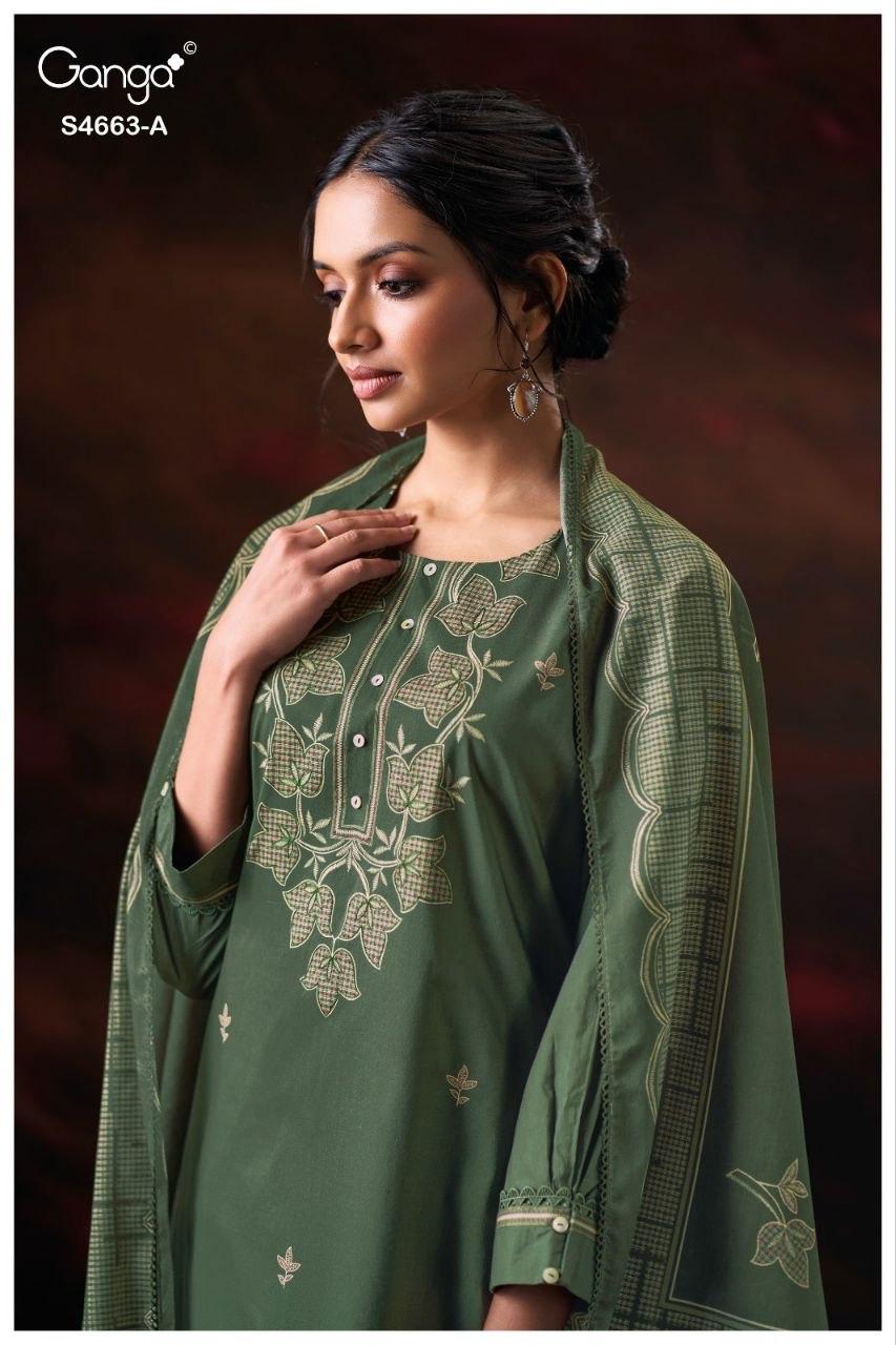 Liyara 4663 Ganga Cotton Plazzo Style Suits Wholesaler Gujarat