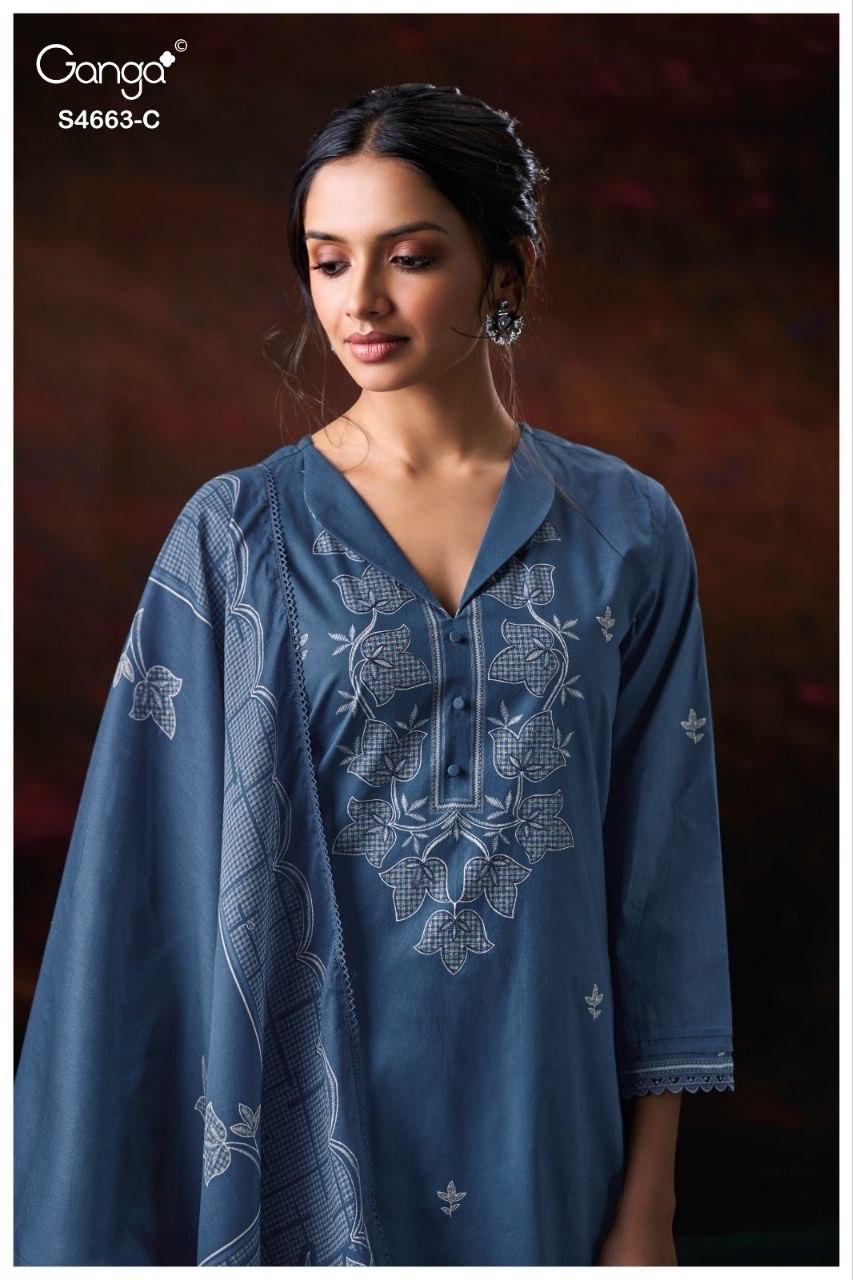 Liyara 4663 Ganga Cotton Plazzo Style Suits Wholesaler Gujarat