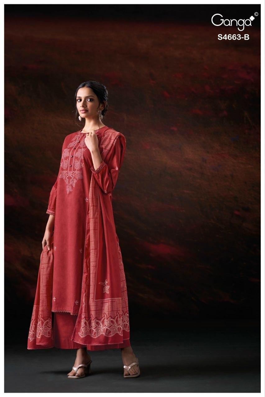 Liyara 4663 Ganga Cotton Plazzo Style Suits Wholesaler Gujarat