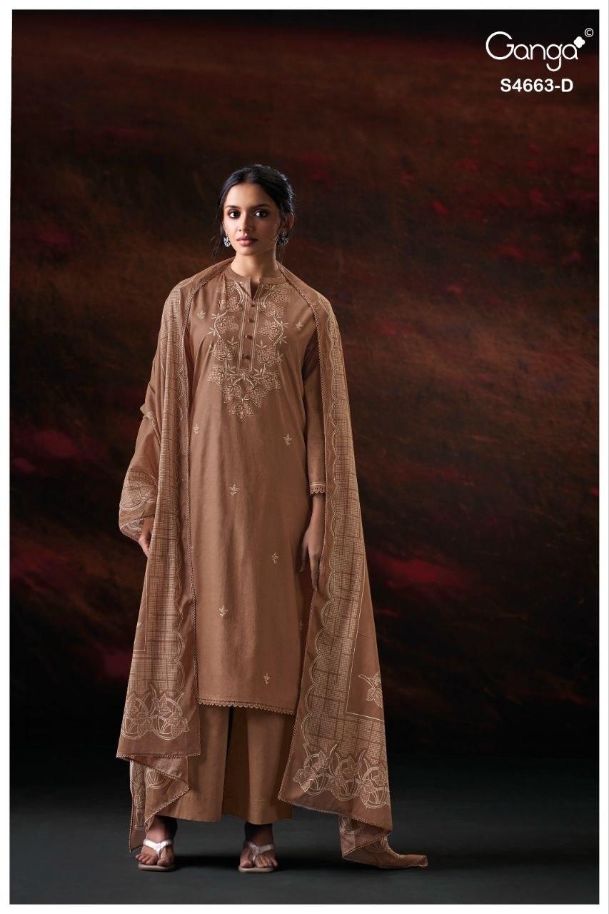 Liyara 4663 Ganga Cotton Plazzo Style Suits Wholesaler Gujarat