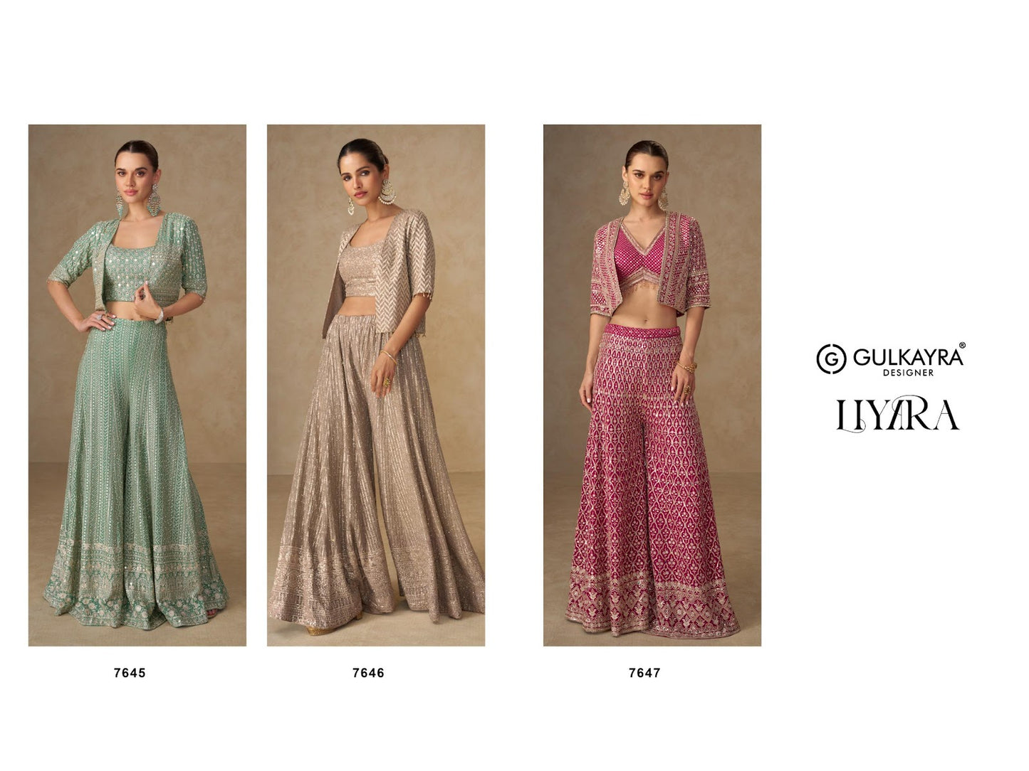 Liyara Gulkayra Designer Georgette Indo Western Pair Wholesaler