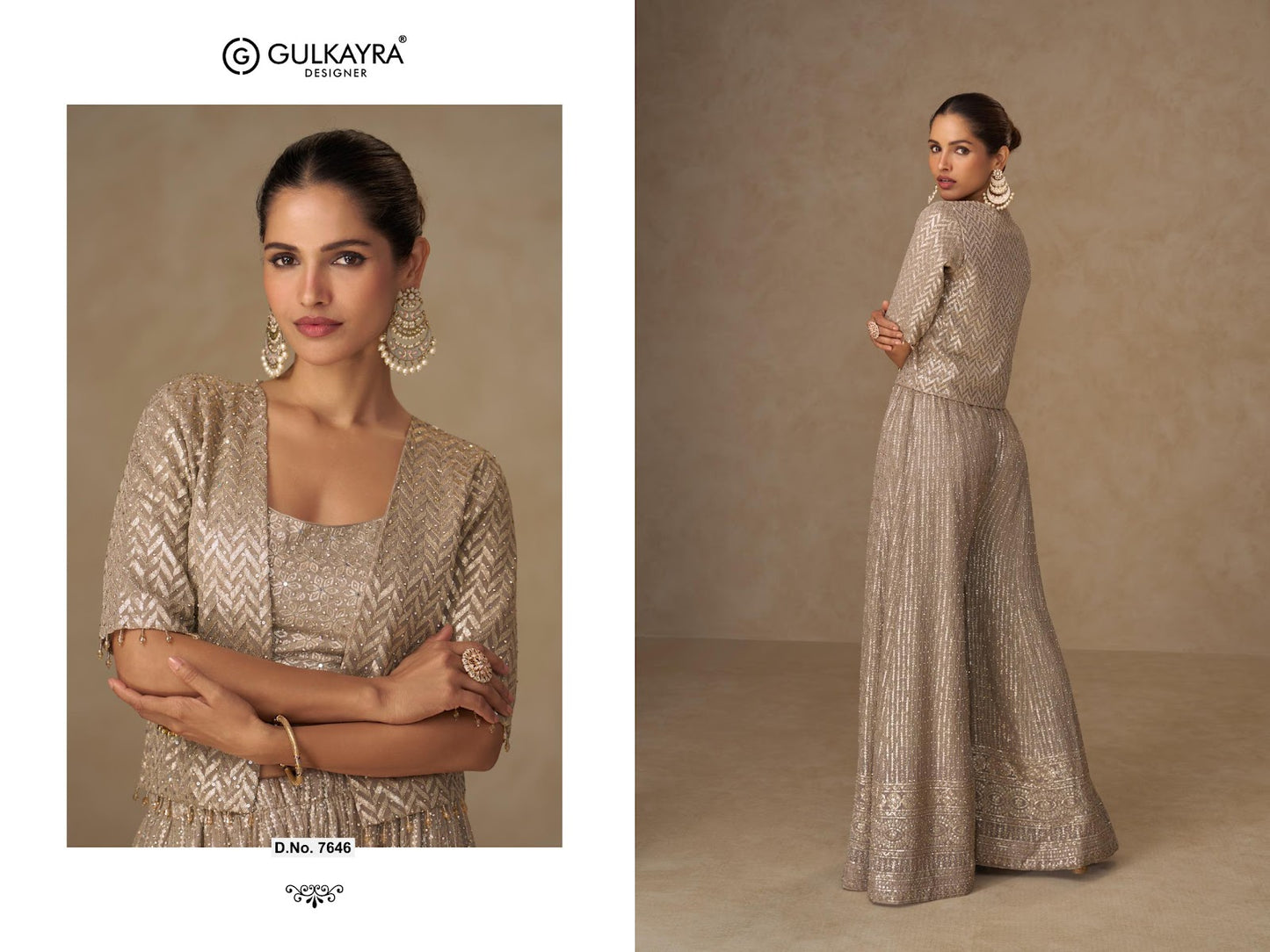 Liyara Gulkayra Designer Georgette Indo Western Pair Wholesaler