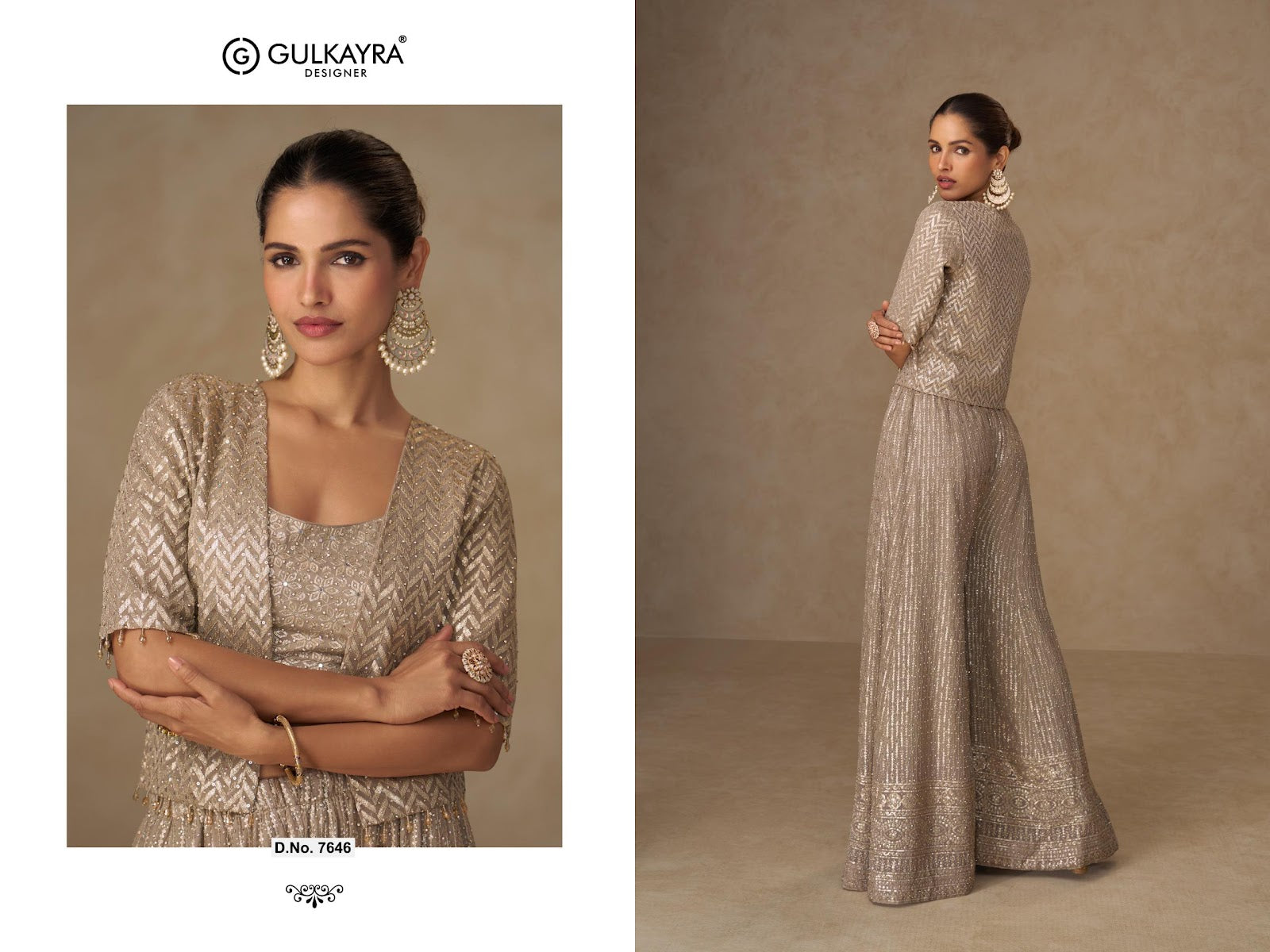 Liyara Gulkayra Designer Georgette Indo Western Pair Wholesaler