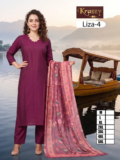 Liza Plain Krazzy Kanha Fancy Readymade Pant Style Suits Wholesaler India