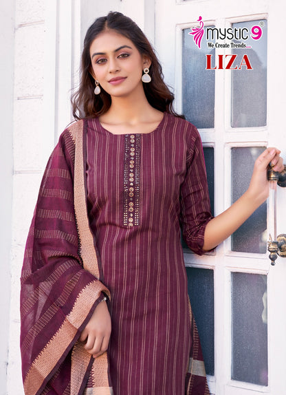 Liza Vol 3 Mystic 9 Cotton Readymade Pant Style Suits Wholesaler