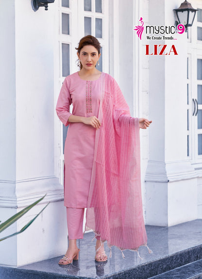 Liza Vol 3 Mystic 9 Cotton Readymade Pant Style Suits Wholesaler