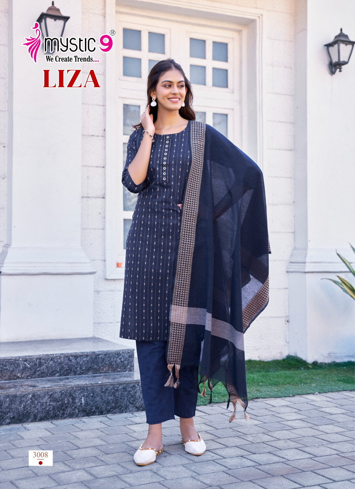 Liza Vol 3 Mystic 9 Cotton Readymade Pant Style Suits Wholesaler